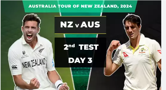 New Zealand versus Australia Test Series, 2024 - A thrilling encounter unfolds as New Zealand pushes Australia on the back foot with stellar performances from Ravindra, Mitchell, and their bowlers.