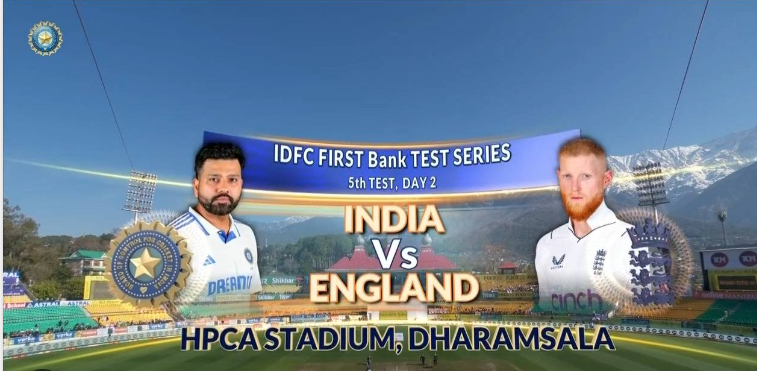 Cricket match between England and India, 5th Test, 2024 - Day 2 highlights.