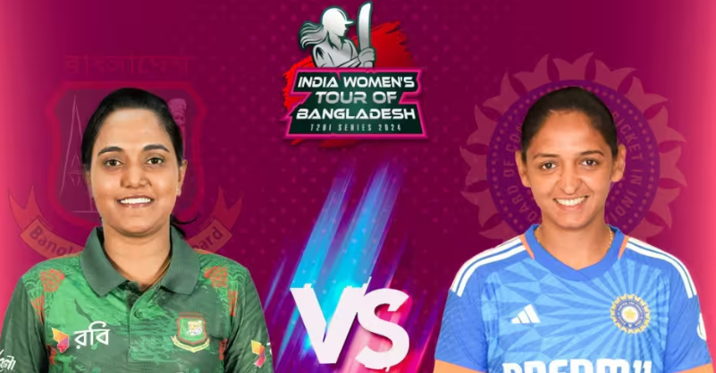 Cricket match between India Women and Bangladesh Women.