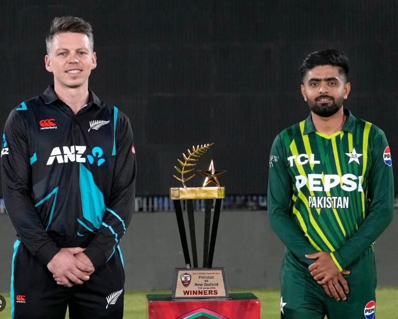 Pakistan vs. New Zealand T20I Series, 2024 - Shaheen Afridi celebrates a wicket with teammates.