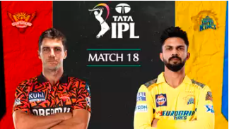 Image of a cricket match between Sunrisers Hyderabad and Chennai Super Kings in the TATA IPL 2024.