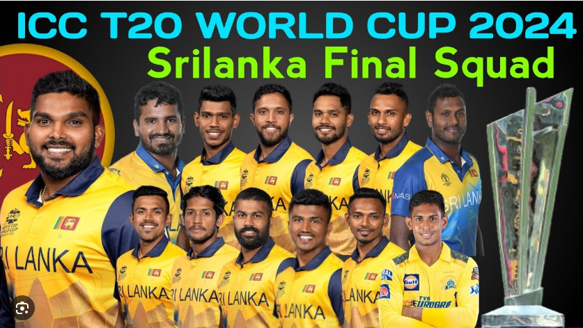 Wanindu Hasaranga holding cricket bat, leading Sri Lanka team at T20 World Cup 2024.