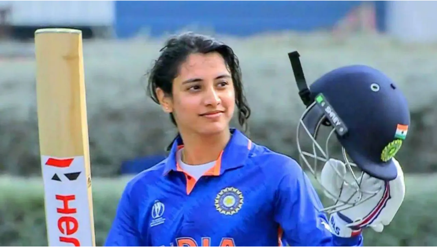 Smriti Mandhana celebrates her maiden ODI century at home against South Africa.