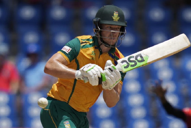 David Miller of South Africa receives a demerit point for Level 1 violation during T20 World Cup 2024 match against England.