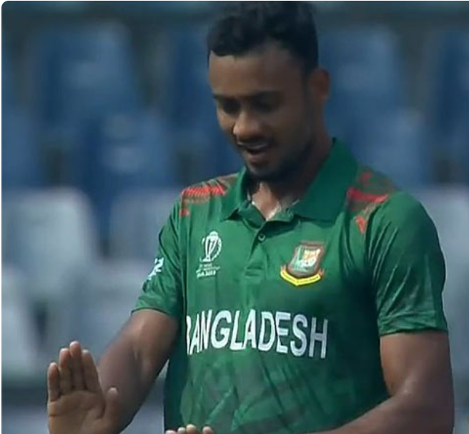 Bangladesh cricketer Shoriful Islam bowling during a match.