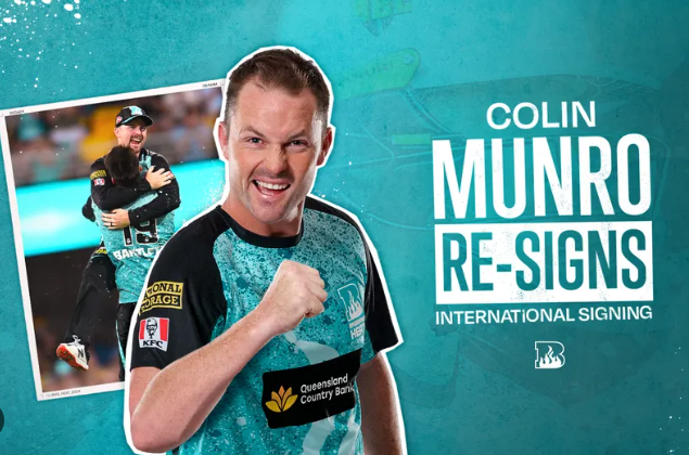 BBL 2024-2025 : Colin Munro has extended his contract with Brisbane Heat until 2026