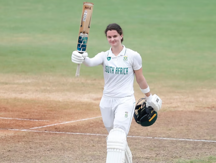 Laura Wolvaardt, South Africa Women's cricketer, batting during a match.